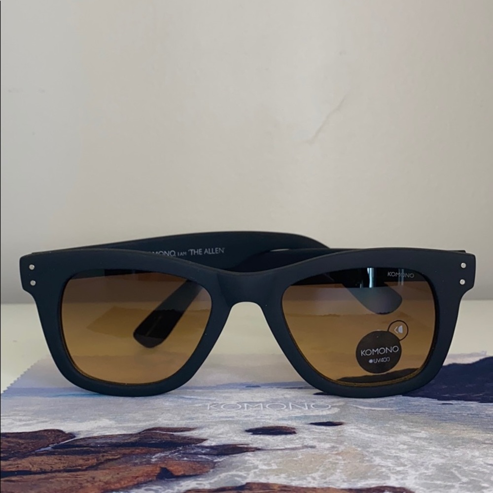 Komono New Allen Black Rubber Sunglasses NEW - Picture 6 of 14